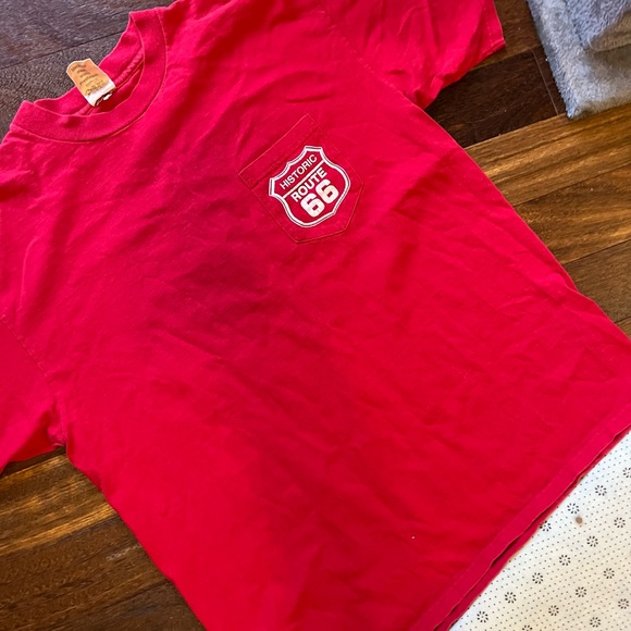 VINTAGE '90s Get Your Kicks on Route 66 pocket t-shirt - Picture 4 of 6